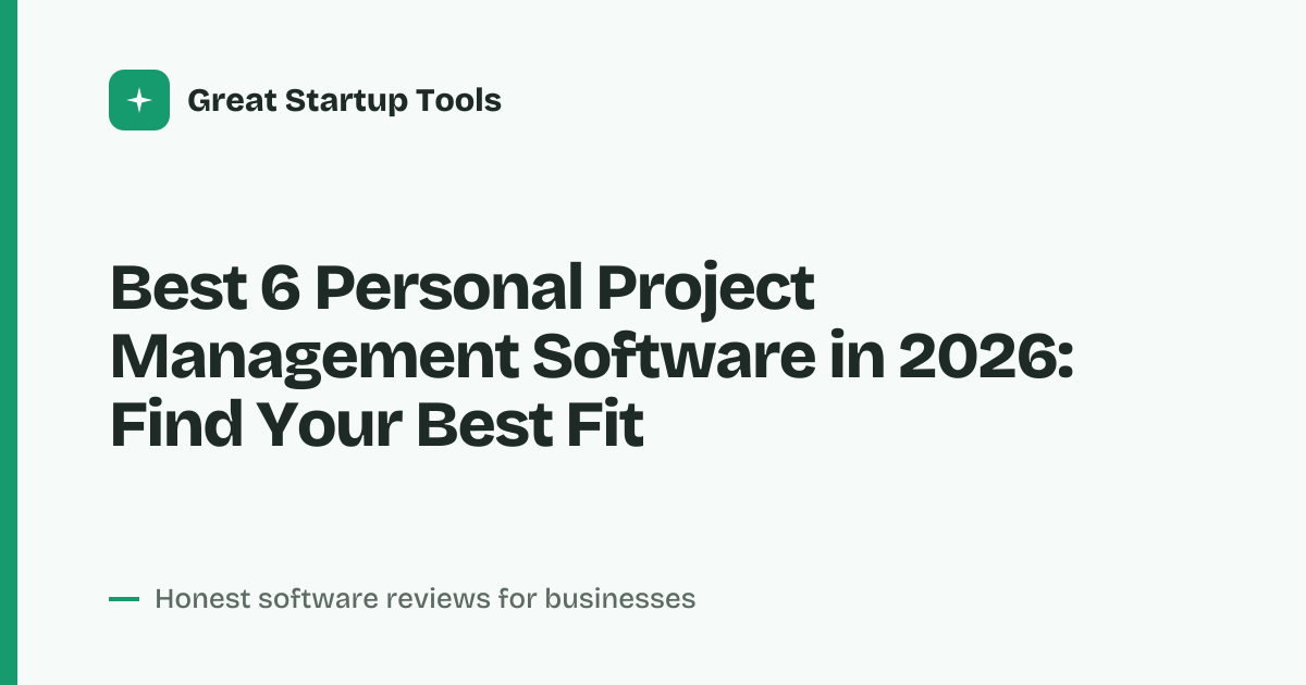 Cover for Best 6 Personal Project Management Software in 2026: Compare