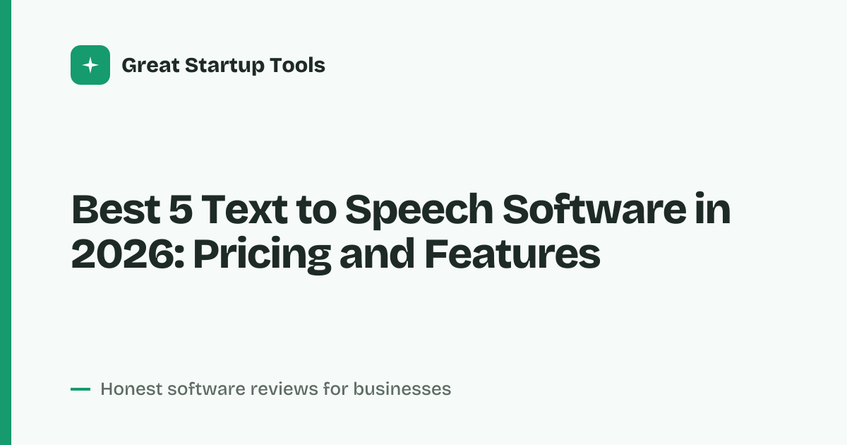 Cover for Best 5 Text to Speech Software in 2026: Compare Top Picks